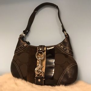 Coach Purse - Mixed Material, clip purse 10”x1”x12”